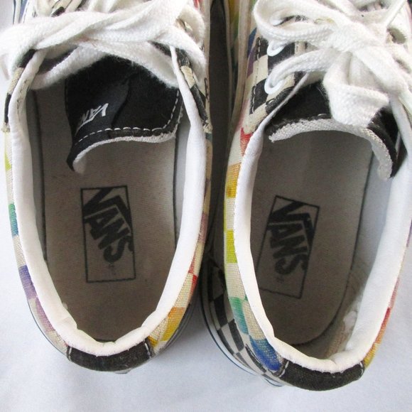 Vans Missy Multi-Colored Checkers Sneakers Size 2 Pre-worn Fair Condition - Picture 6 of 8
